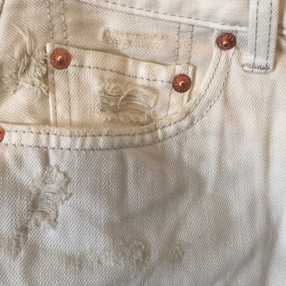 NWT: FP White Denim Shorts in Worn White - Picture 5 of 7